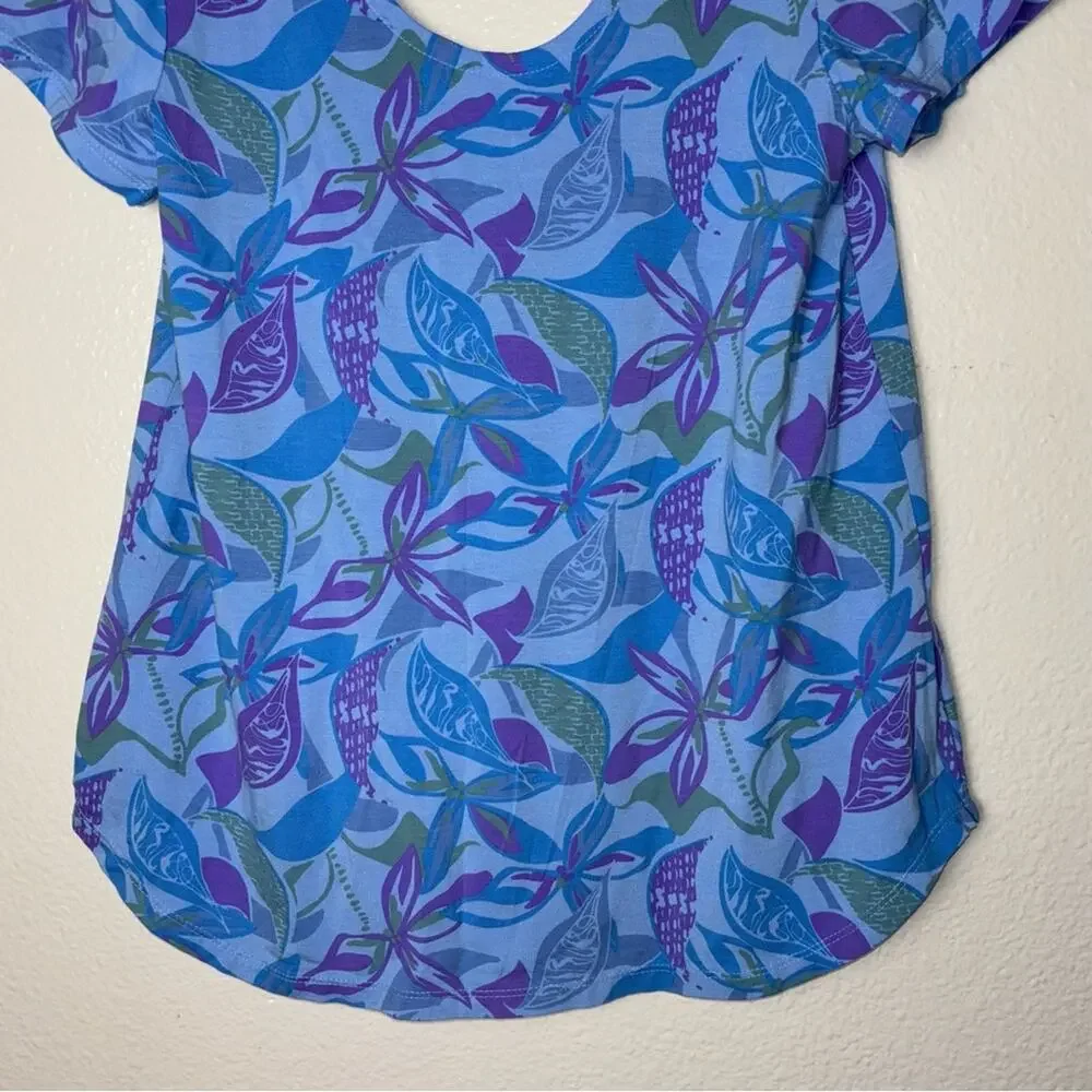 Fresh Produce Beachside Blooms Mika Twist Top Women's size XS purple.blue,green - Picture 5 of 15